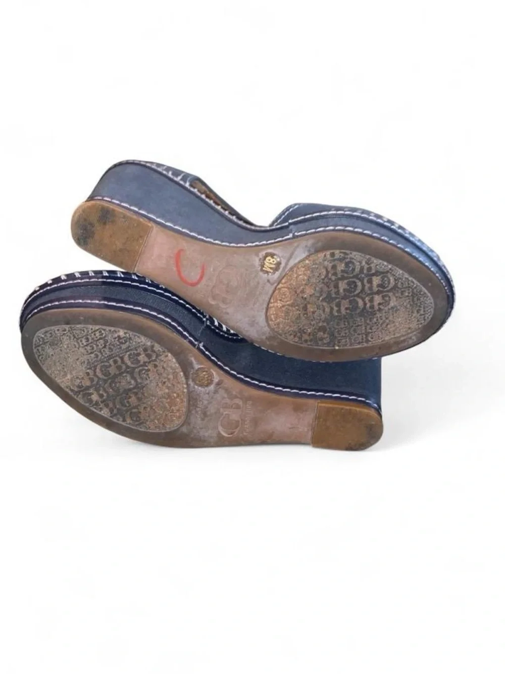 Women's Blue Denim Lace-Up Wedge Sandals